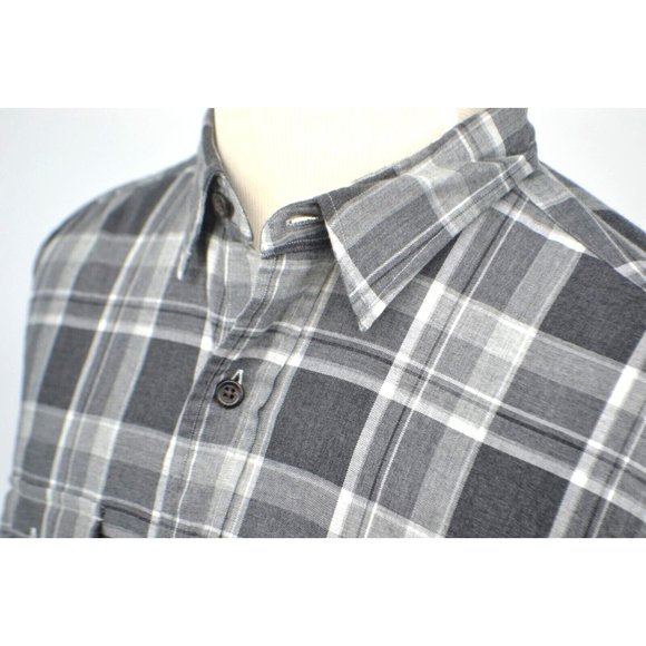 POLO RALPH LAUREN Men's Lightweight Flannel Shirt - Suede Elbow XL Gray Plaid - Picture 4 of 6
